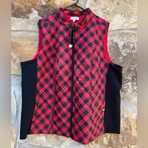 Kim Rogers The Perfect Fit Quilted Buffalo Plaid Winter Vest NWT Size 2X
